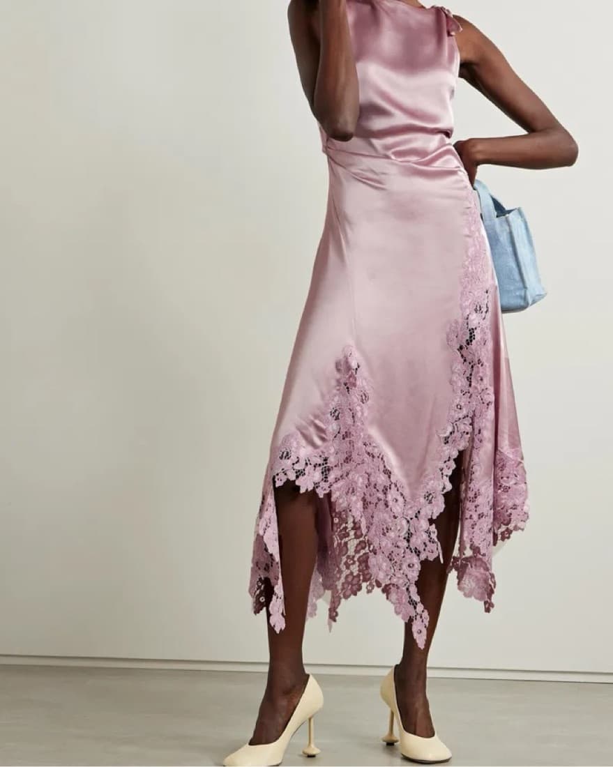 Acne Studios Lace Trimmed Midi Dress - Image 2