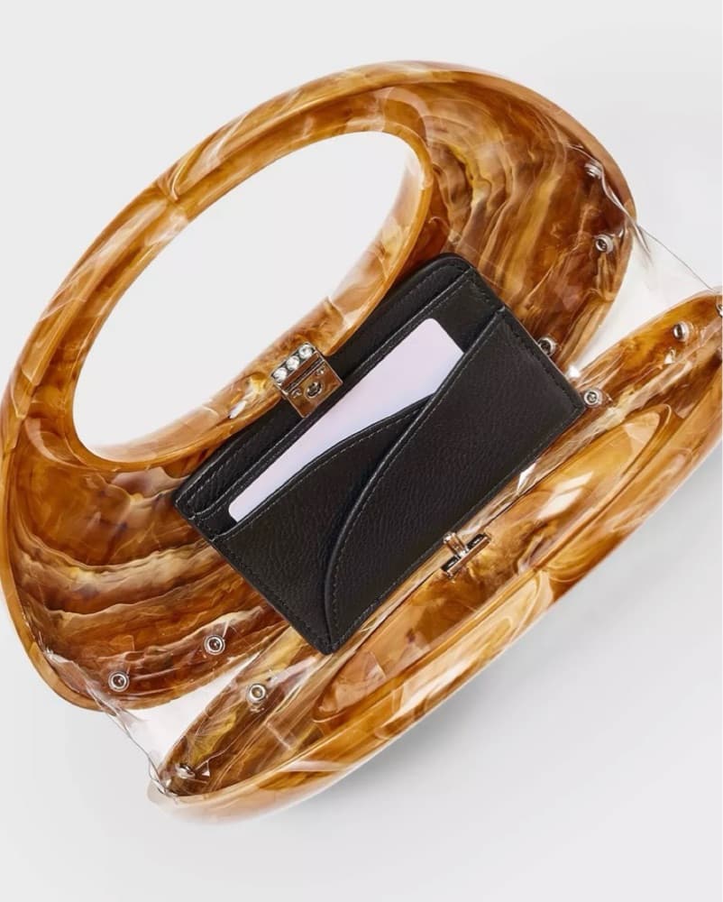 Brown Crescent Marble Clutch - Image 3