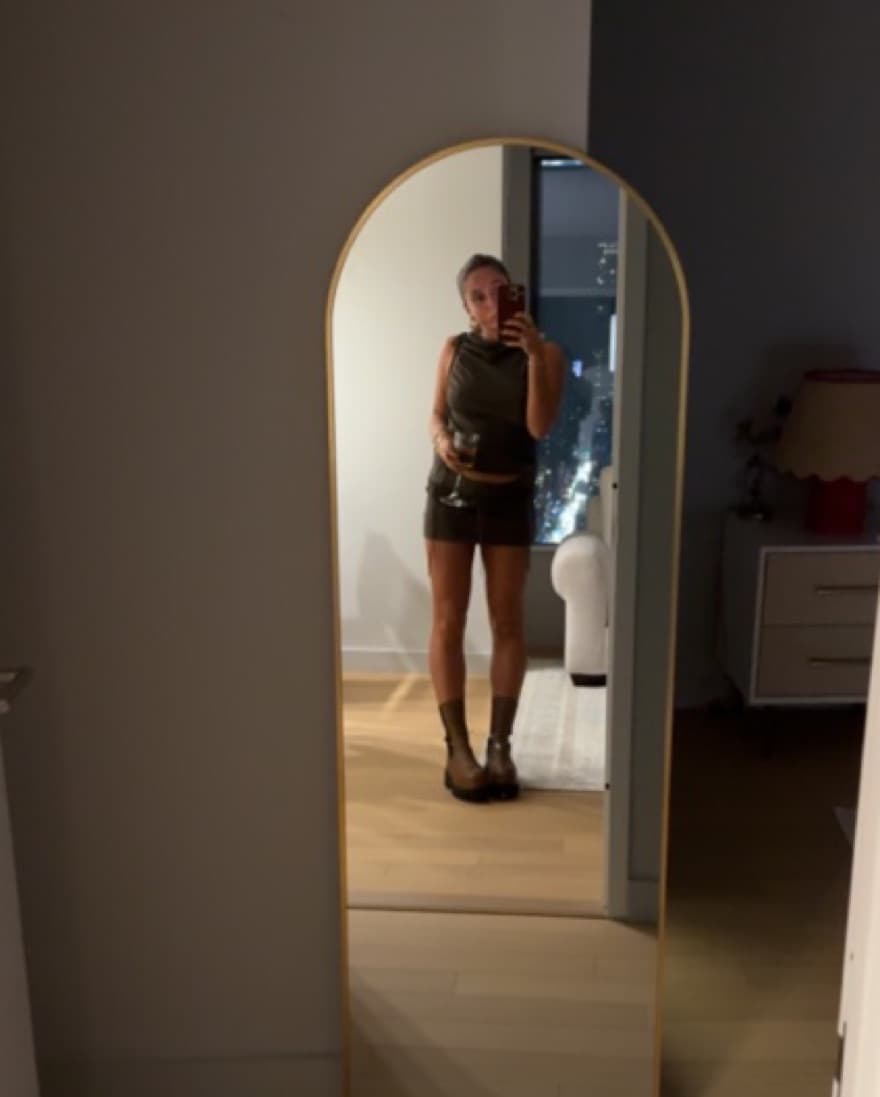 with jean tank top and mini skirt  - Image 2