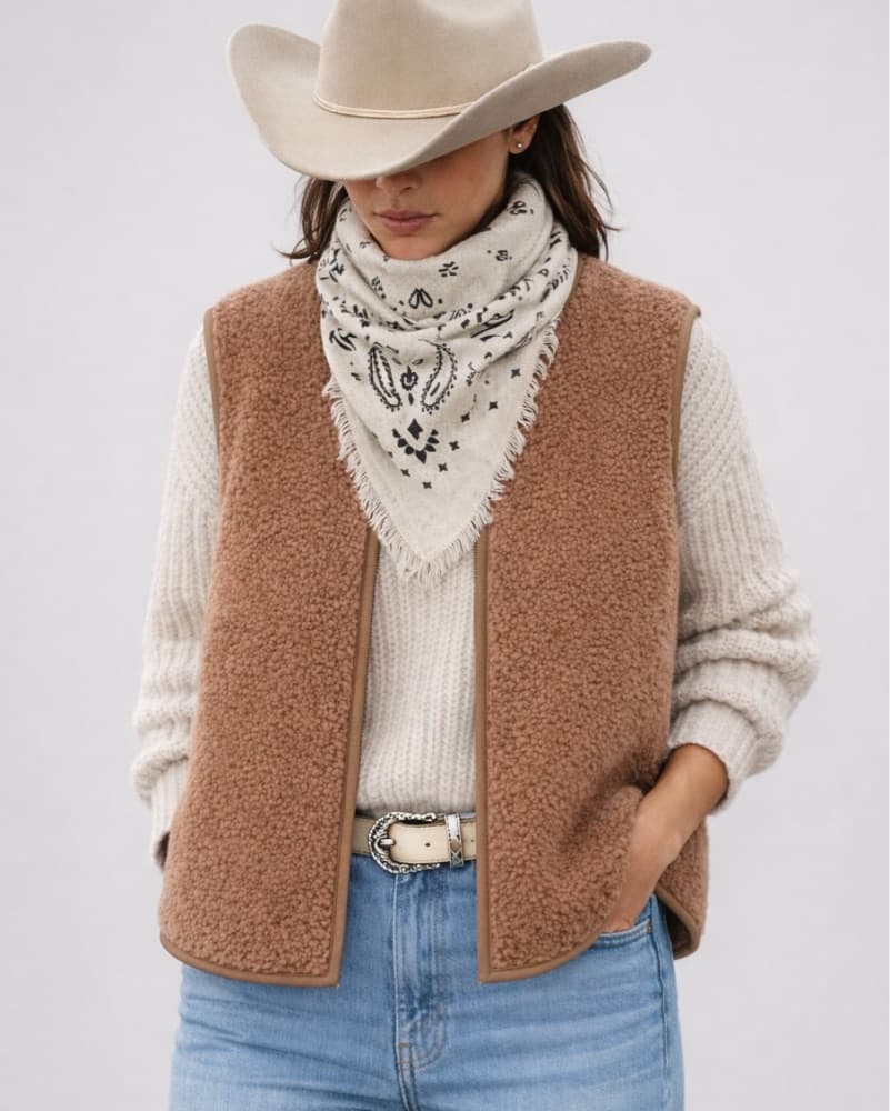 $1,195 Shearling Theory Camel Vest - Image 1