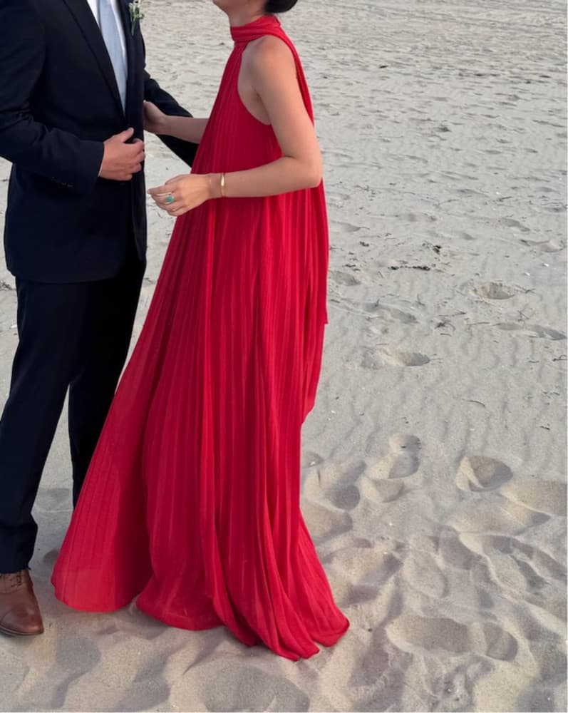 Anthropologie High-Neck Pleated Maxi  - Image 6