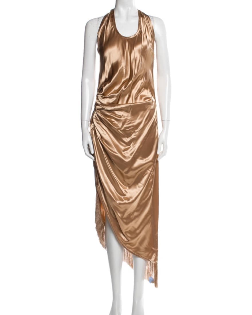 Helmut Lang Silk Scoop Neck Dress - Image 1