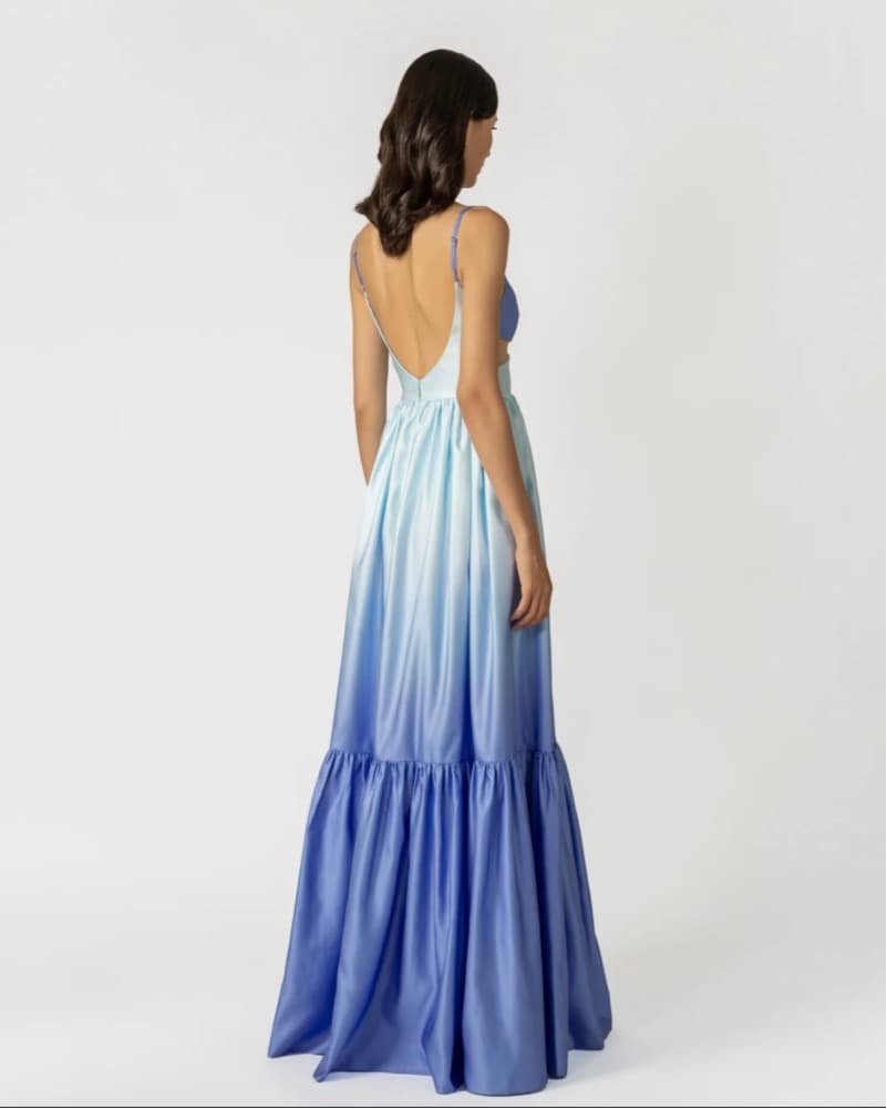 Ombre Satin Tiered Ballgown Dress - Image 2
