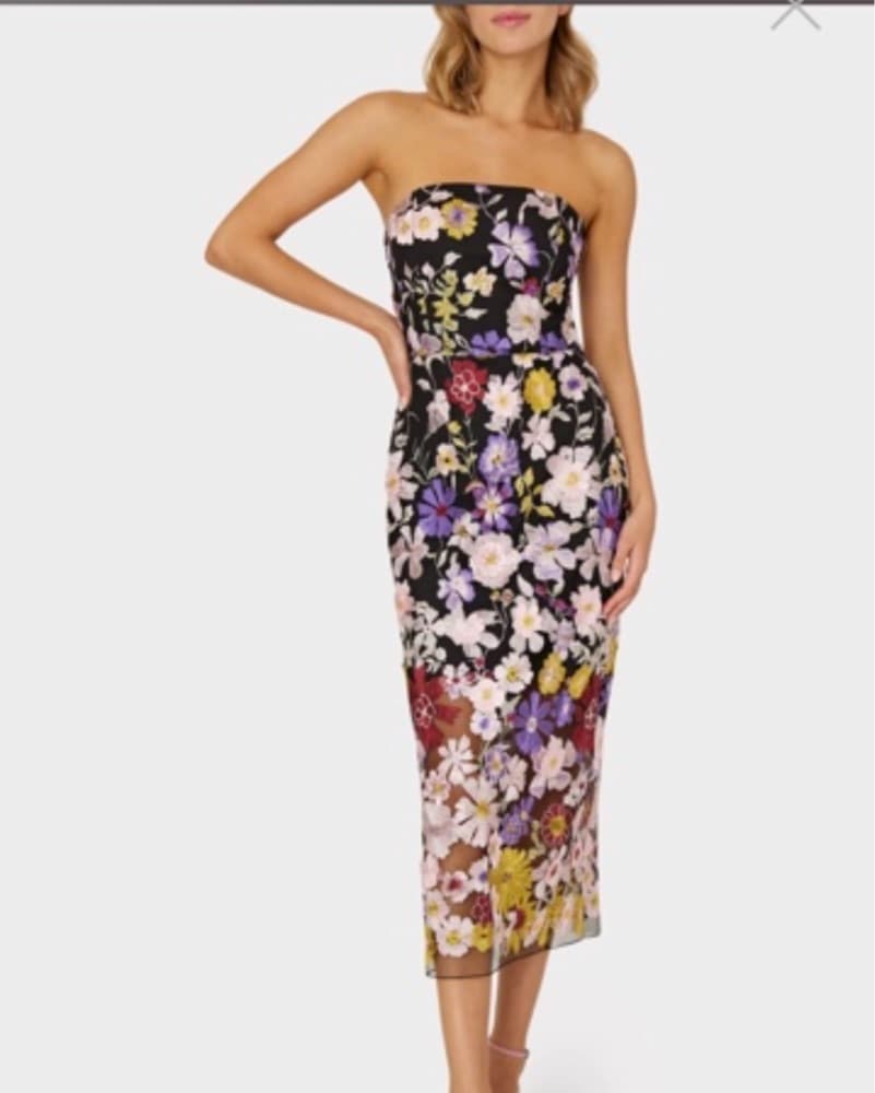 Milly Multi Floral Embroidery Dress - Image 1