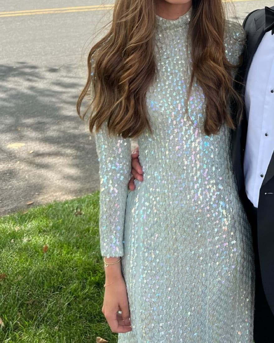 Vintage Turquoise Sequin Dress   - Image 1
