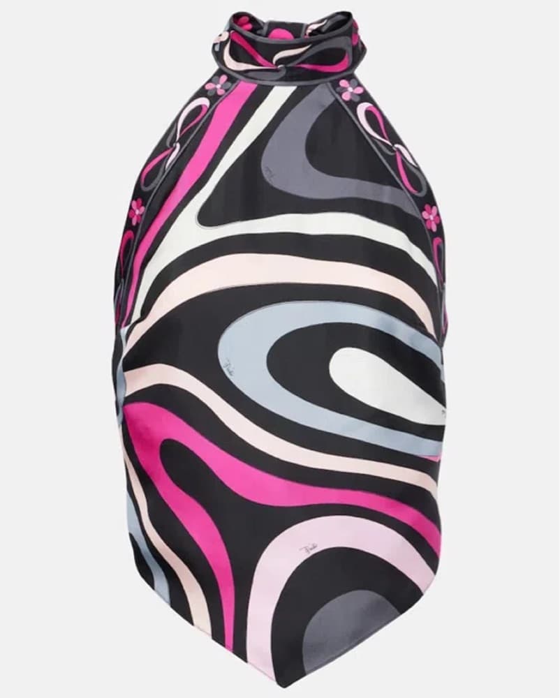 Pucci Silk Halter - Hot Pink - Image 1