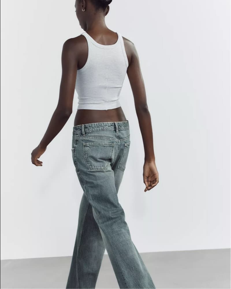 Zara Rib Crop Top Grey Marl - Image 4