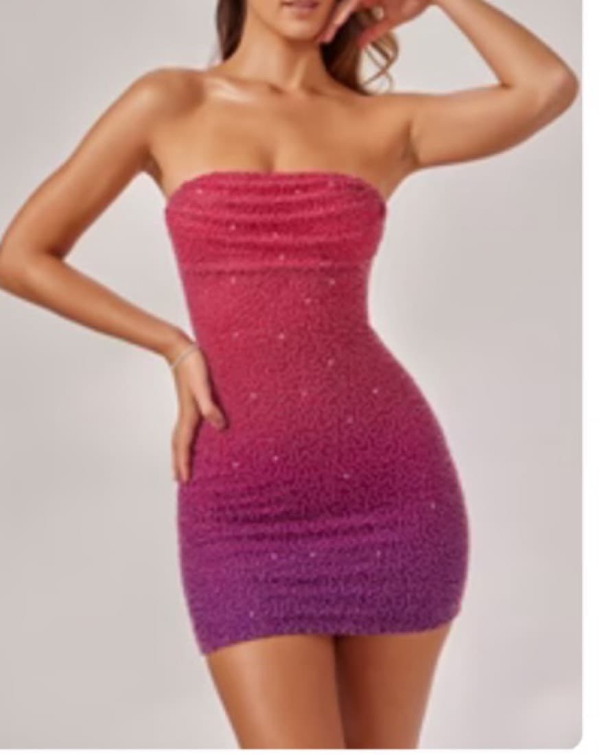 Dazzling Fuchsia Sequin Mini Dress - Image 1
