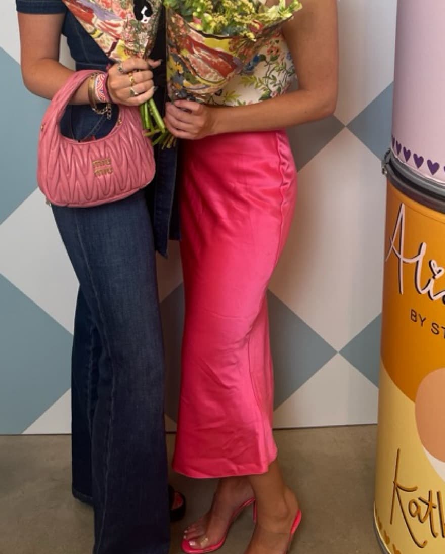 Alice And Olivia Maxi Pink Silk Skirt - Image 1