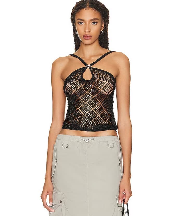 Coperni Sequin Crochet Top - Image 1