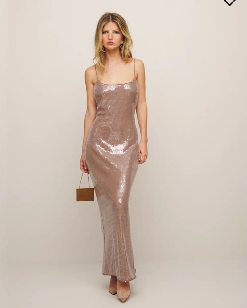 Reformation Bevelyn Dress Rose Gold - Image 1