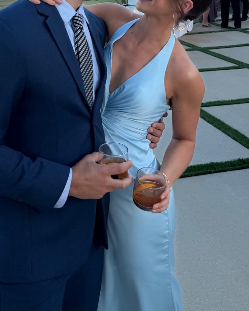 Light Blue Satin Dress - Image 6