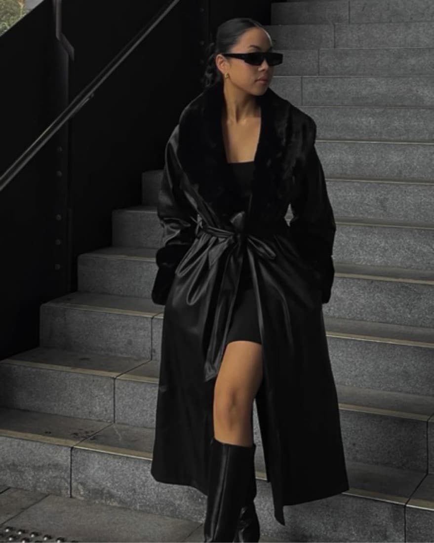 Black Oversized Trench Coat - Image 1