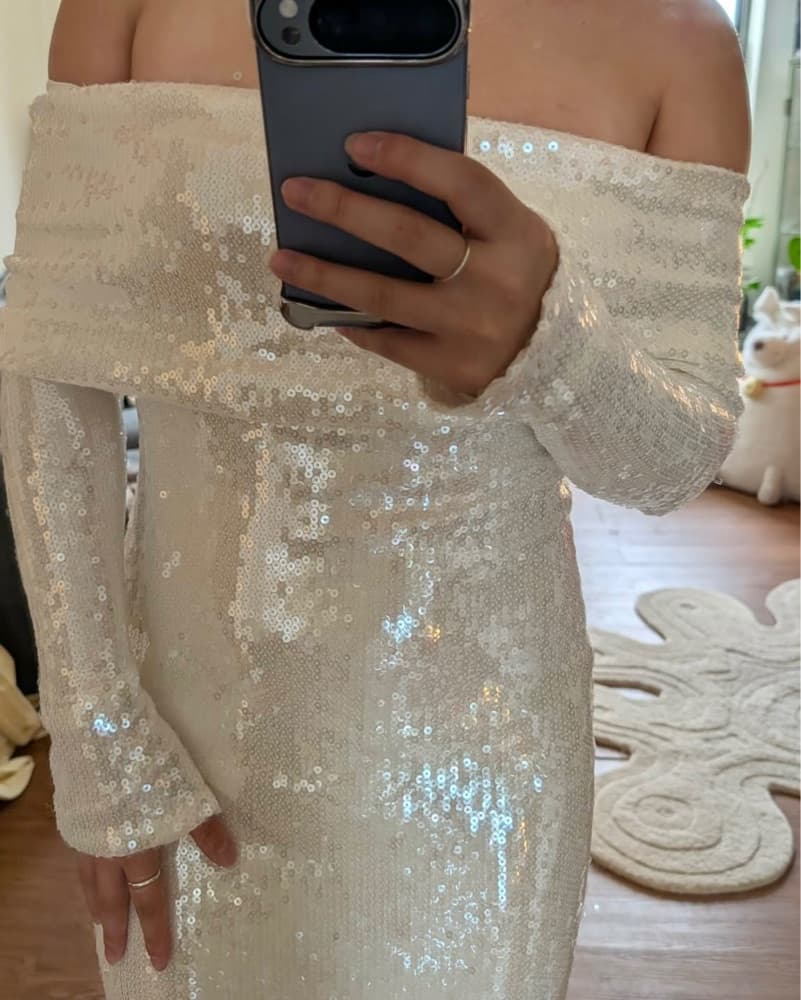 Mare Mare Sequin Off Shoulder Dress - Image 6