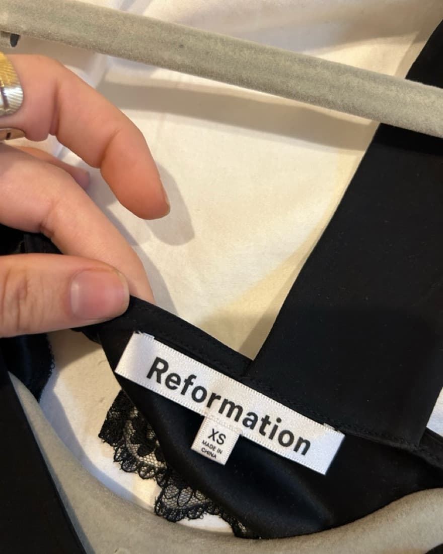 Black Reformation Silk Dress - Image 3