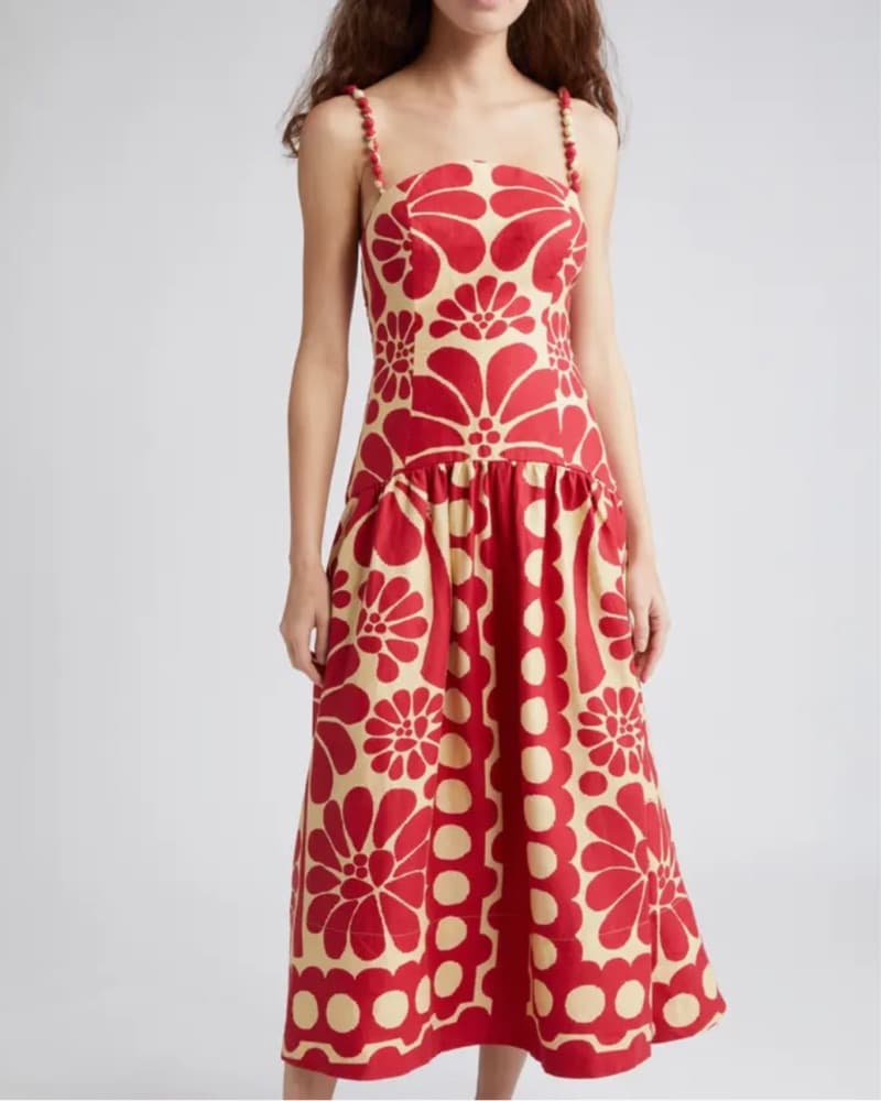 FarmRio Floral Printed Midi Dress - Image 1