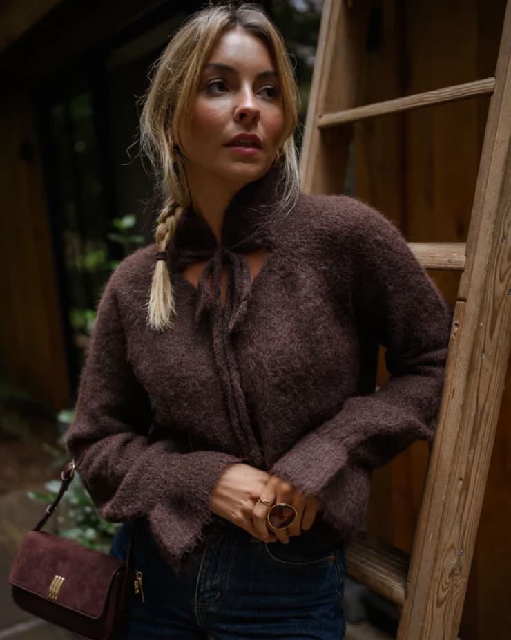 Keyhole Tie Sweater - Image 1