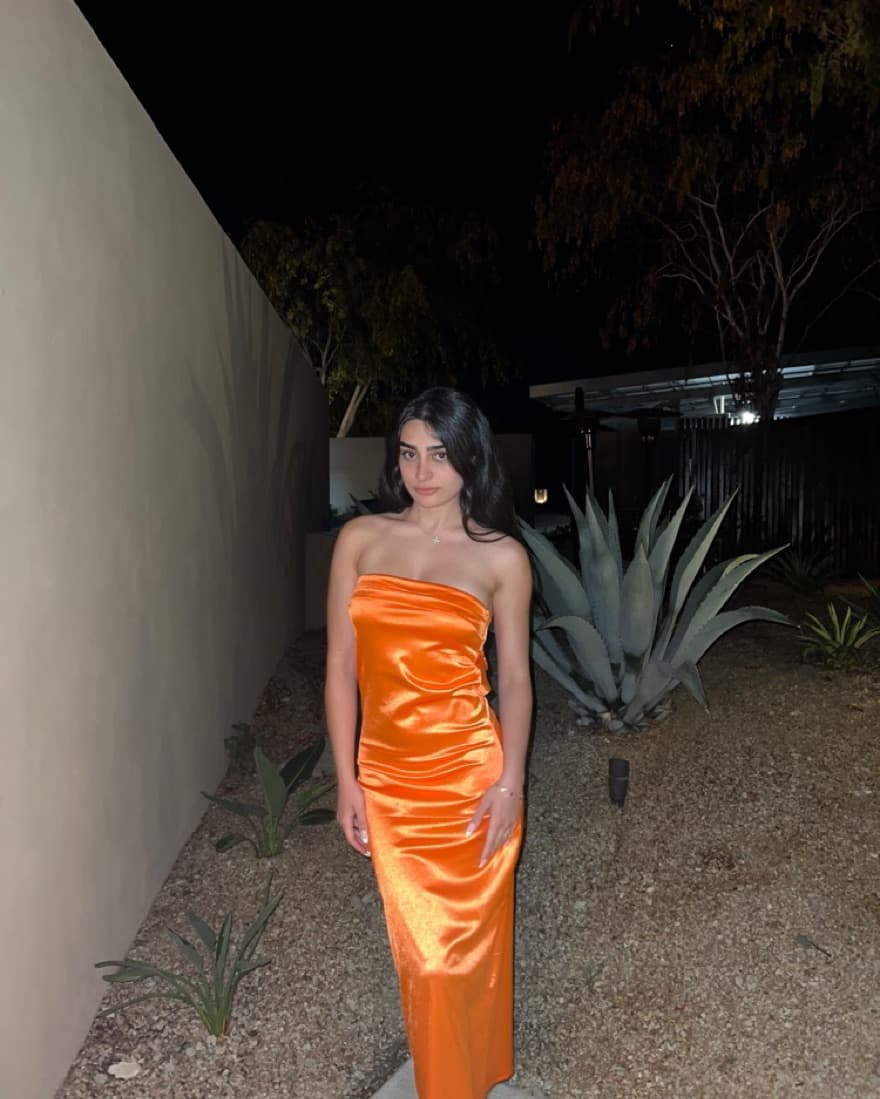strapless satin maxi dress - Image 3