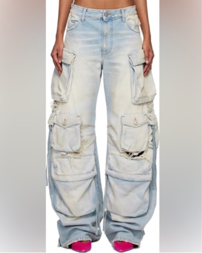 Attico Cargo Light Wash Jeans - Image 3