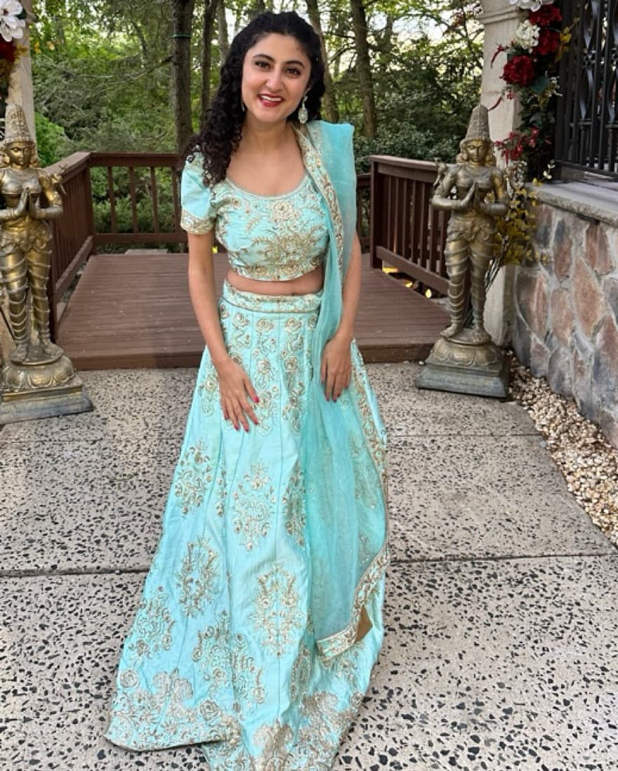 Light Blue Lehenga For Indian Wedding - Image 1