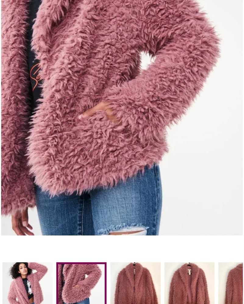 Fluffy Pink Faux Fur Jacket with Pockets - Image 6