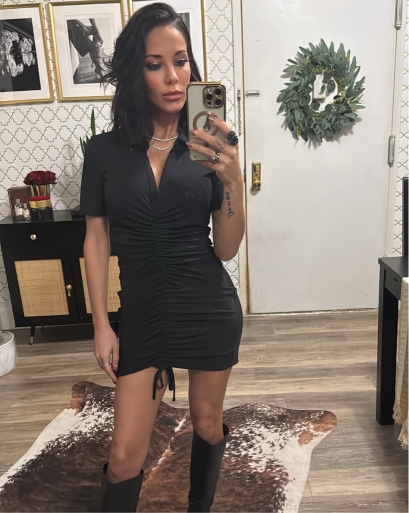 MARSHA RUCHED POLO MINI DRESS - Image 1