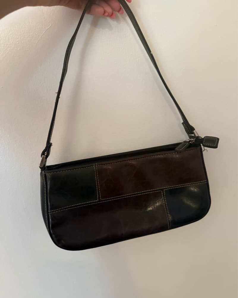 Vintage Brown + Black Leather Patchwork  - Image 1