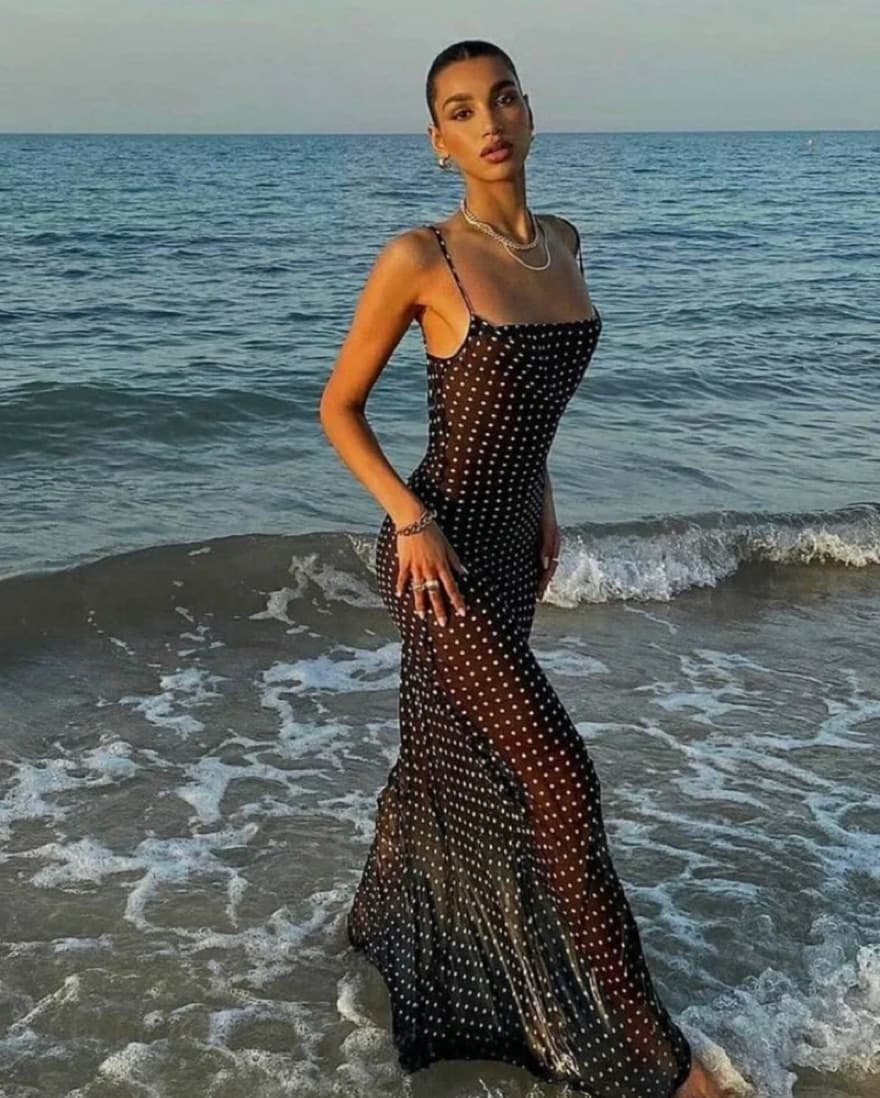 Rat And Boa Polka Dot Dress  - Image 1