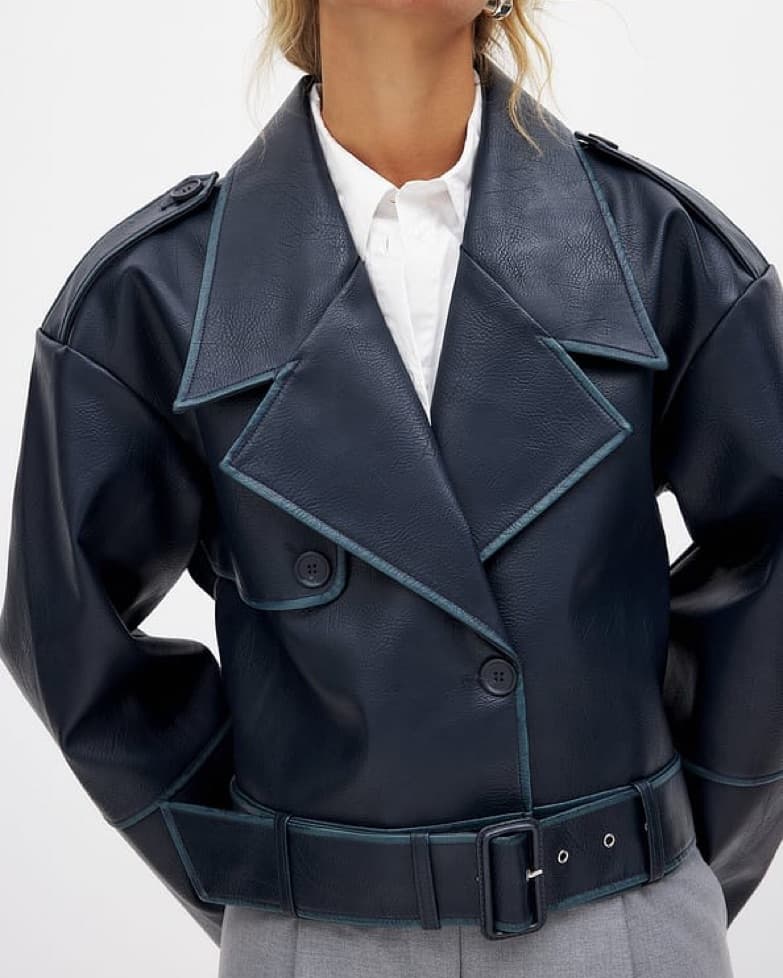 Cropped Biker Jacket  - Image 2