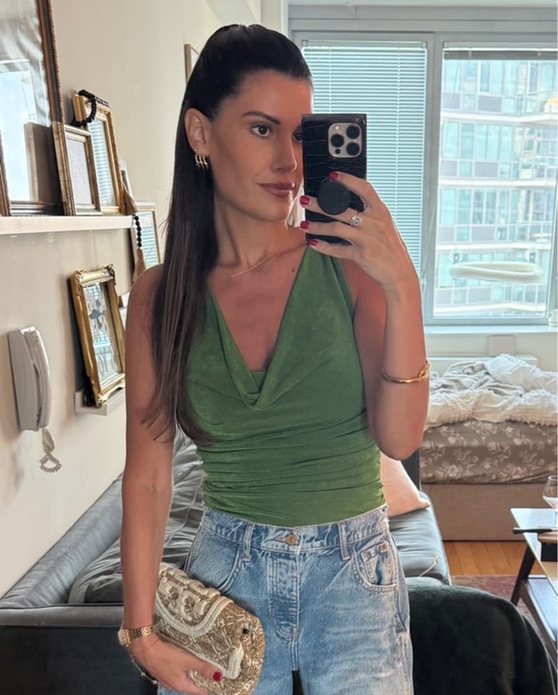 Significant Other Green Cowl Neck Top - Image 1