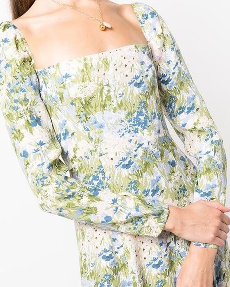 Reformation Green Floral Dress - Image 2