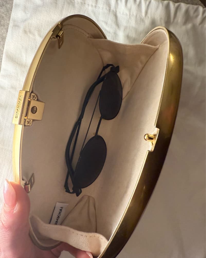 Simkhai Luna Gold Oval Clutch - Image 2