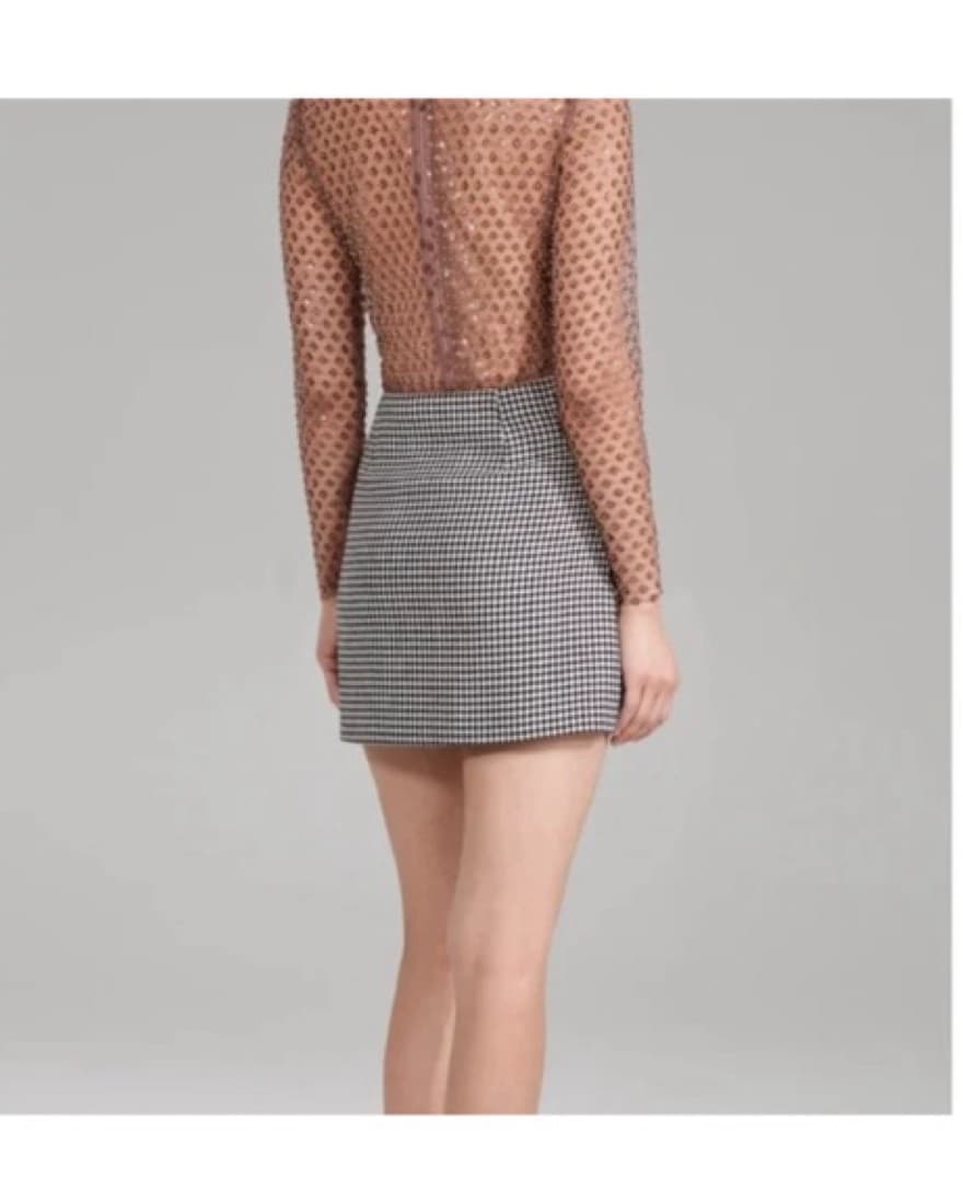 Houndstooth Self Portrait Skirt - Image 2