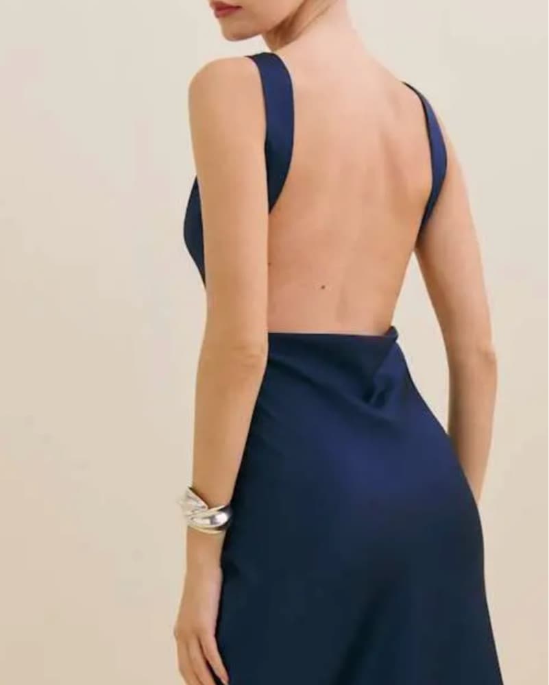 Corey Satin Midi Dress - Image 2
