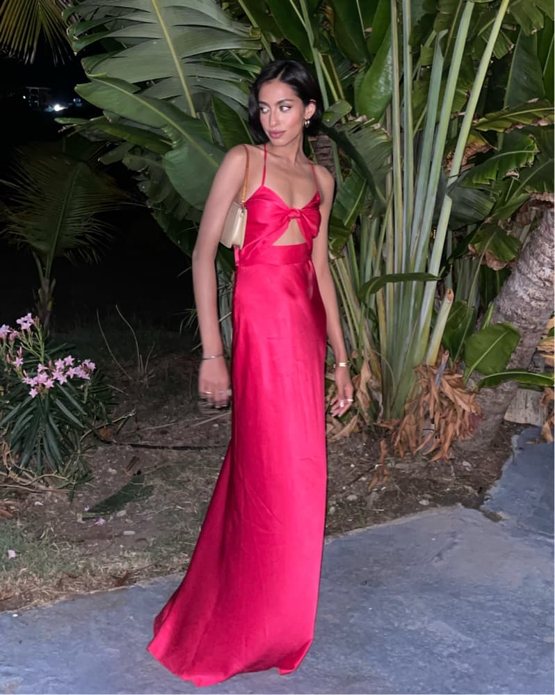 Silk Cut Out Gown  - Image 2