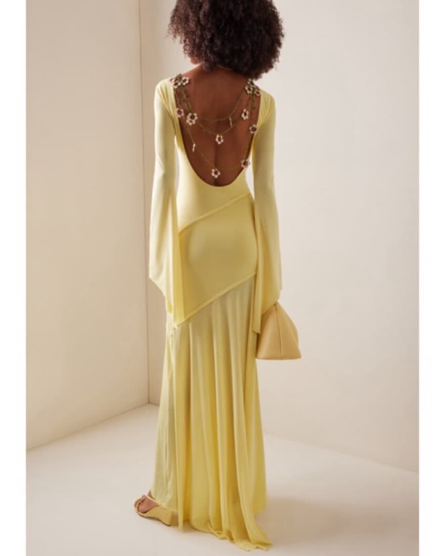 Siedres Open-back yellow dress - Image 5