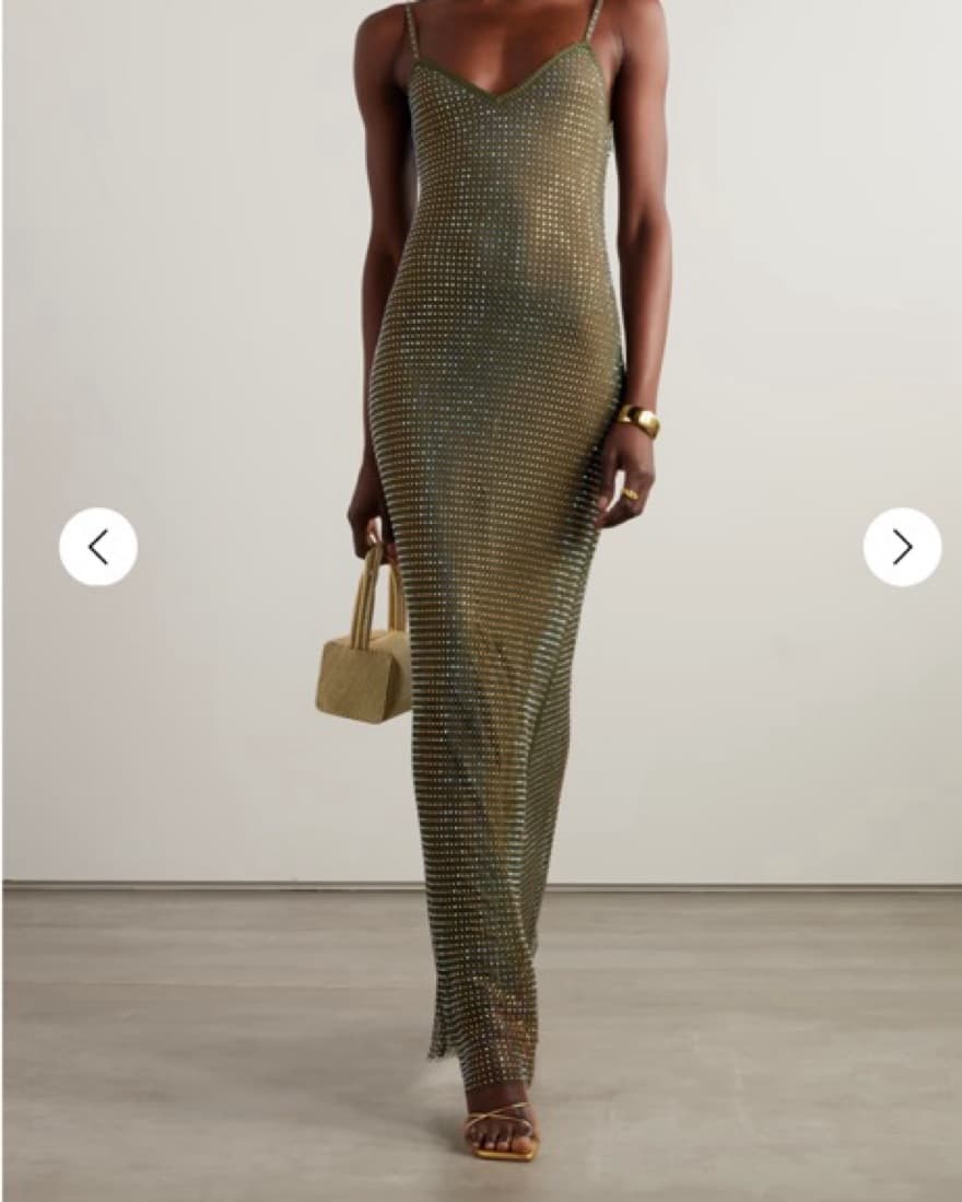 Self Portrait Rhinestone Fishnet Gown - Image 1