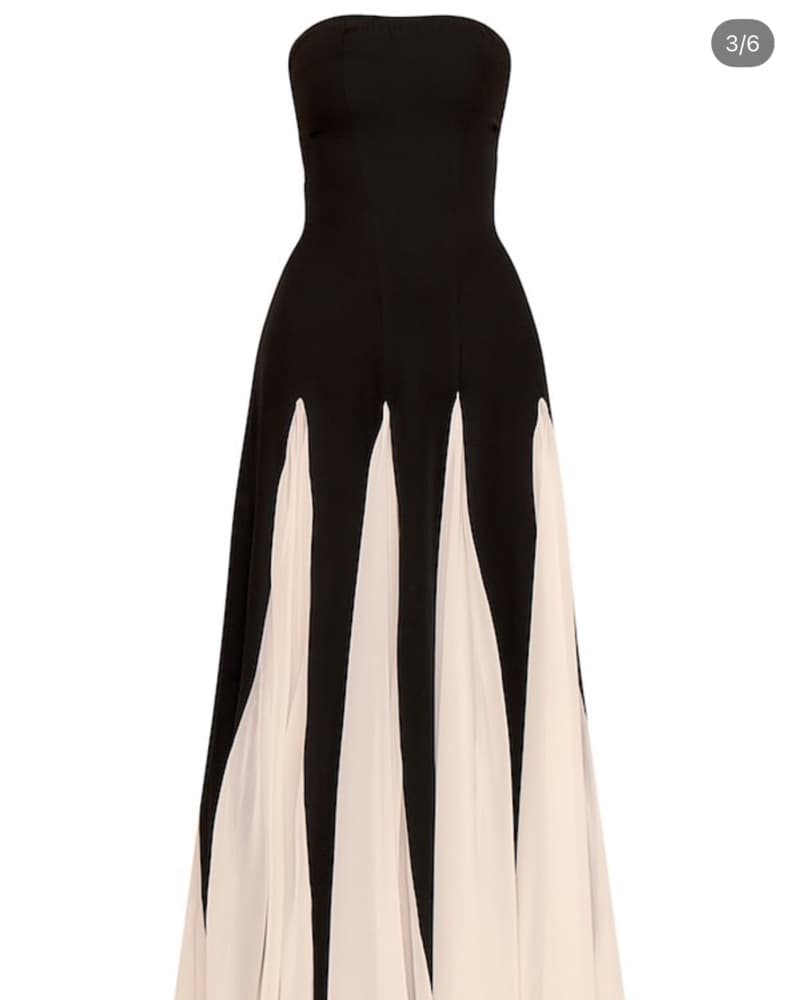 Black/White Formal Maxi Dress  - Image 3