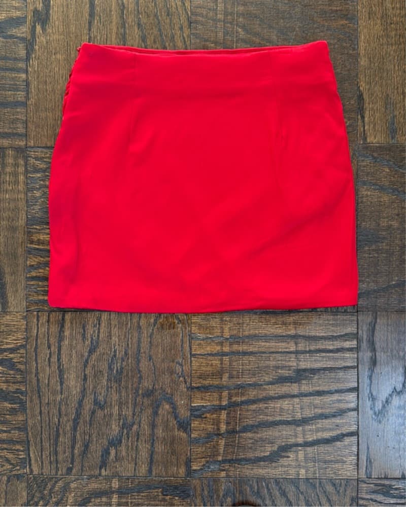 Zara Red Satin Effect Mini Skirt - XS - Image 5