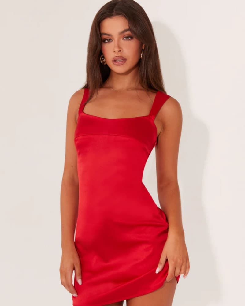 Peppermayo Odette Satin Mini Dress - Image 1