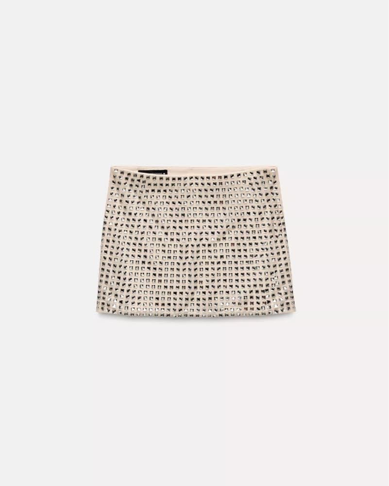 Sparkling Rhinestone Strapless Top and Skirt Set - Image 3
