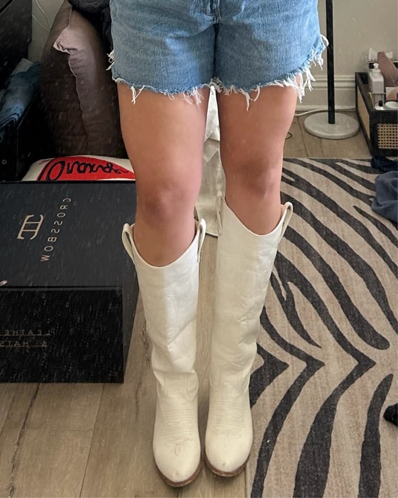 Tall White Cowgirl Boots - Image 1