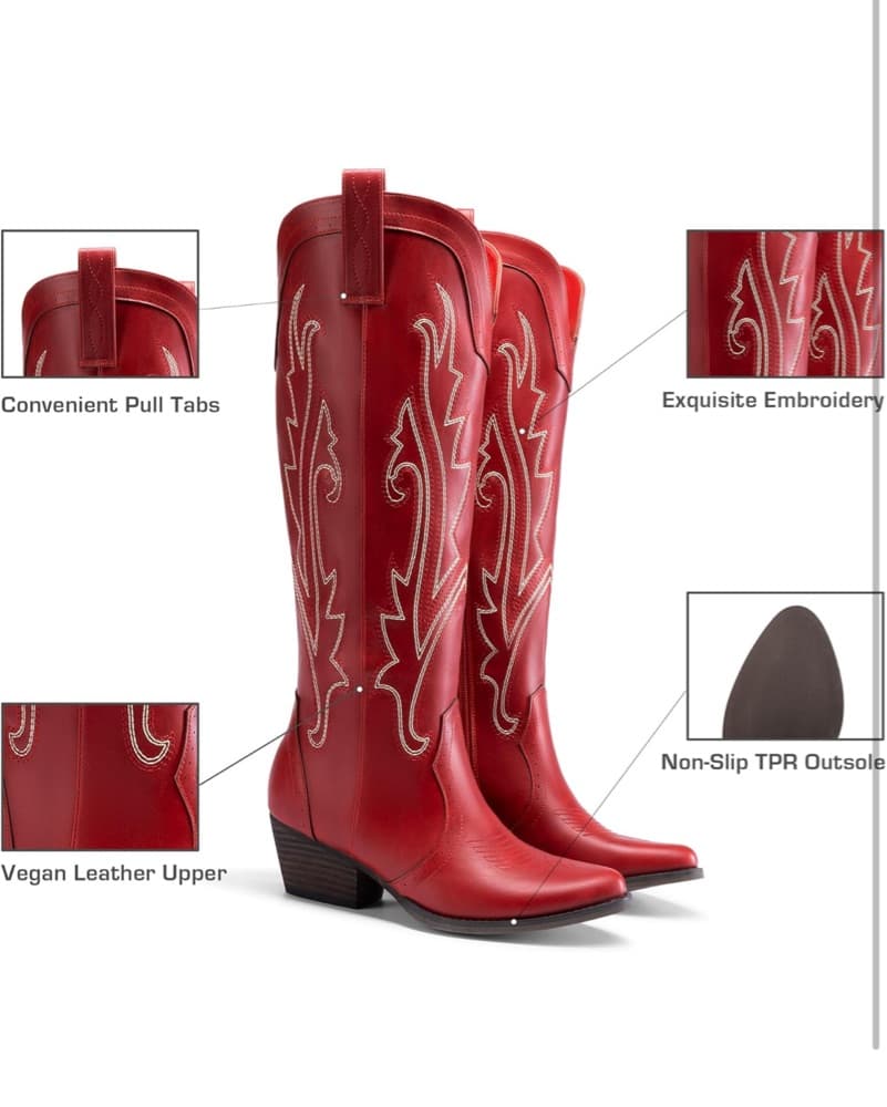 Red Cowboy Boots - Image 1
