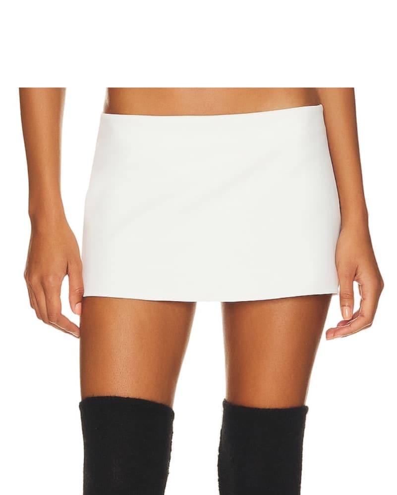 Micro Mini Stretch Skirt in White - Image 1