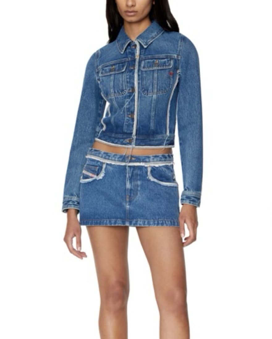 Diesel De Ron Frayed Denim Mini Skirt  - Image 1