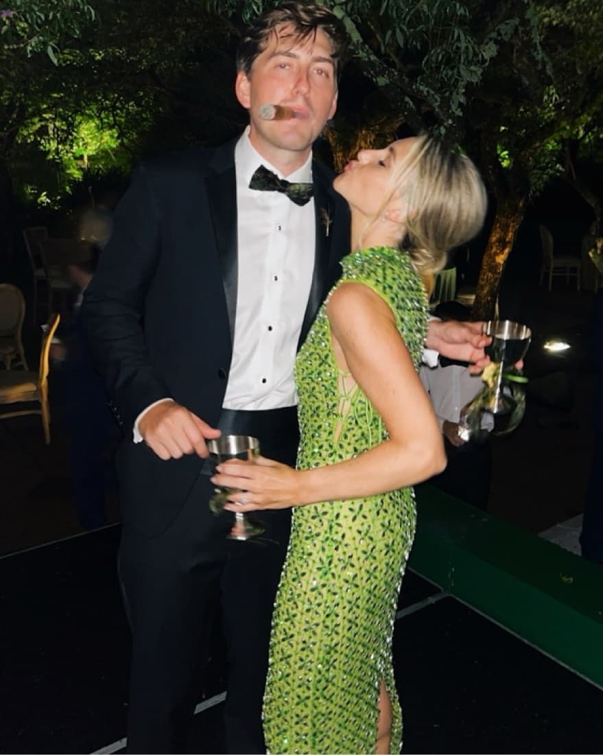 RACHEL GILBERT INDI GOWN - GREEN  - Image 1