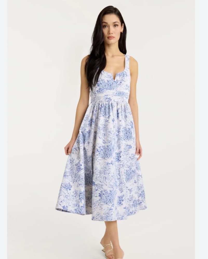 Delicate Blue and White Floral Garden Dress - Image 1