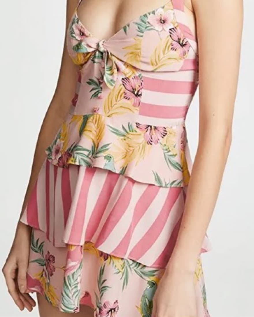 For Love And Lemons Pink Ruffled Dress - Image 1