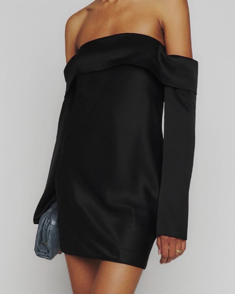 Reformation Black Mini Dress - Image 1