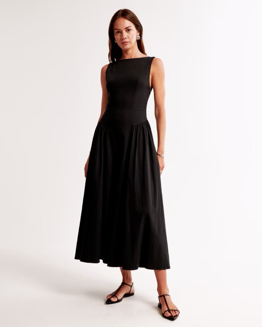 Drop Waist Black Dress - Image 1